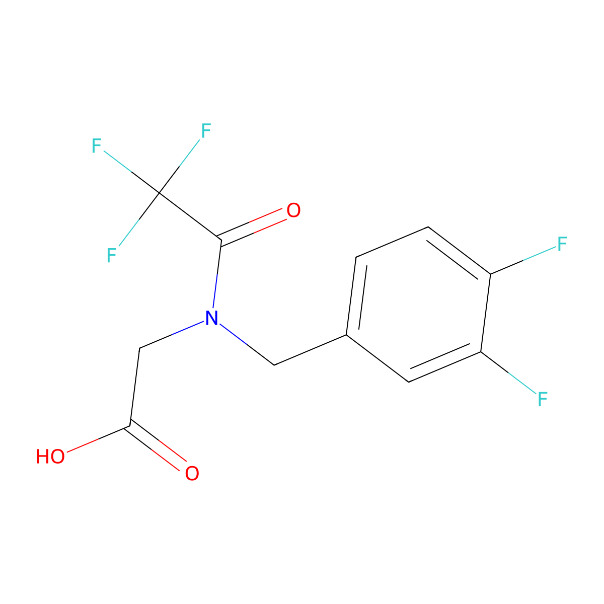2-{N-[(3,4-difluorophenyl)methyl]-2,2,2-trifluoroacetamido}acetic acid molecular structure, CAS 2680789-94-8