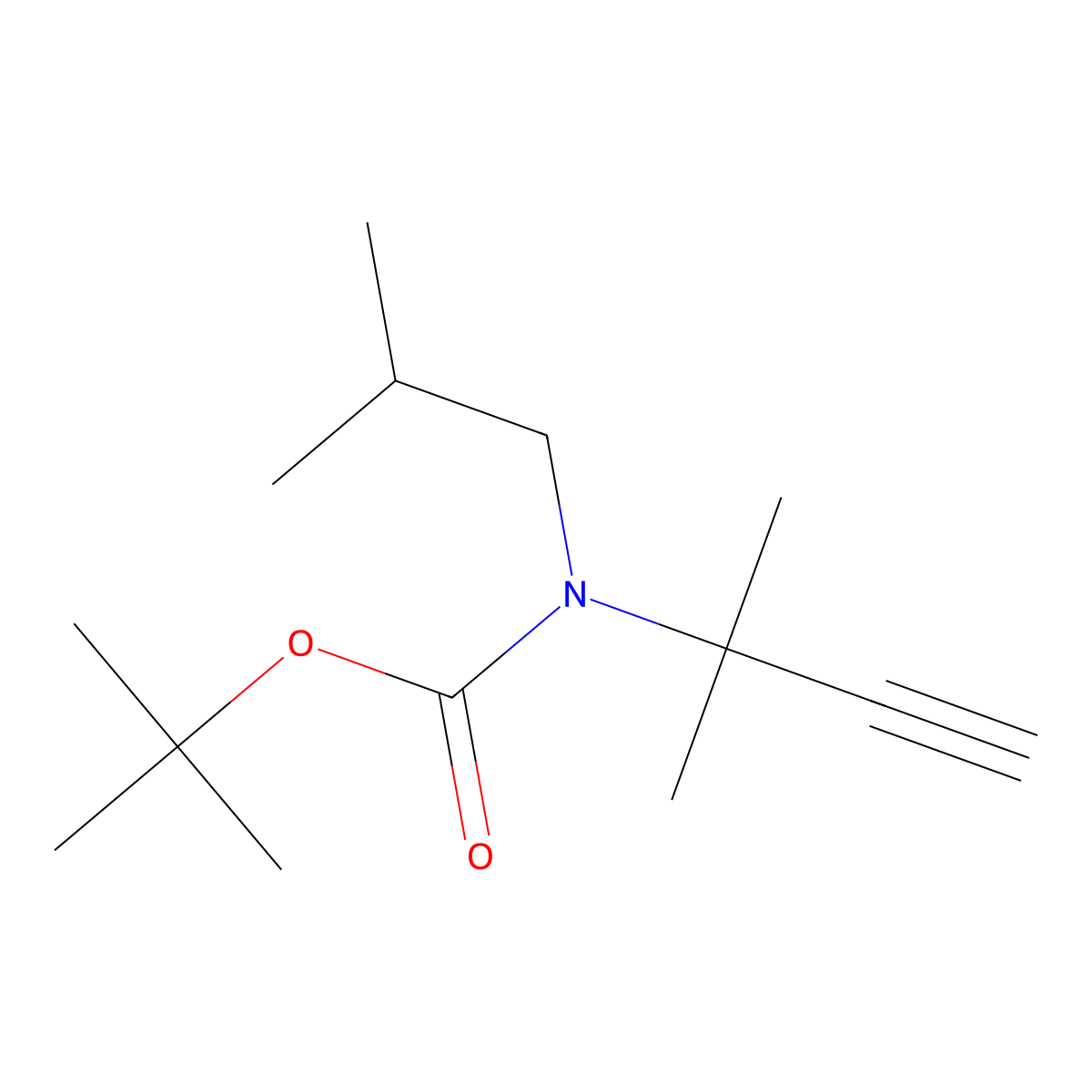 tert-butyl N-(2-methylbut-3-yn-2-yl)-N-(2-methylpropyl)carbamate molecular structure, CAS 2680789-95-9