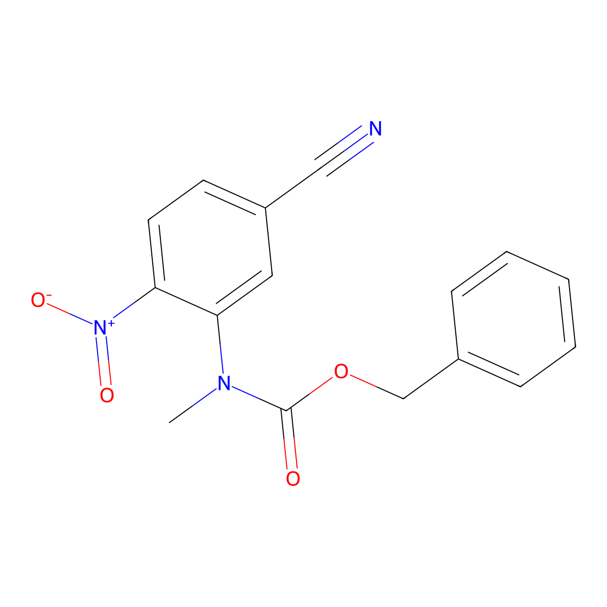 benzyl N-(5-cyano-2-nitrophenyl)-N-methylcarbamate molecular structure, CAS 2680790-02-5