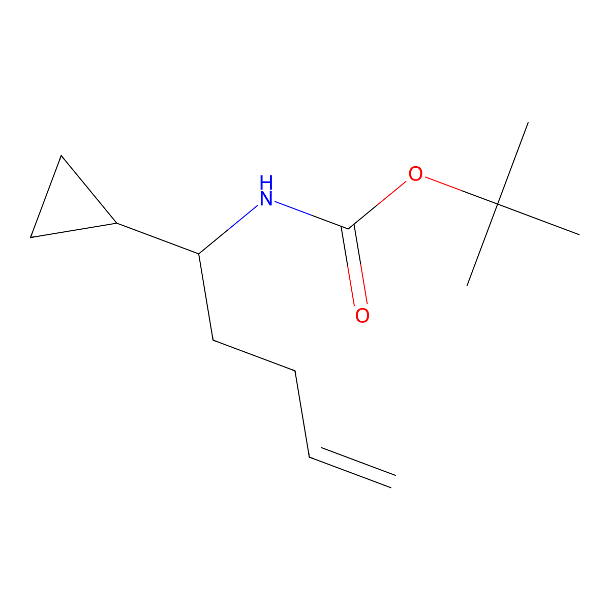 tert-butyl N-(1-cyclopropylpent-4-en-1-yl)carbamate molecular structure, CAS 2680790-04-7