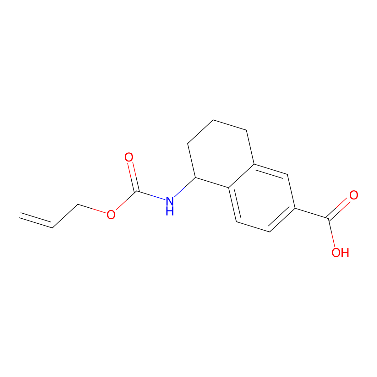5-{[(Prop-2-en-1-yloxy)carbonyl]amino}-5,6,7,8-tetrahydronaphthalene-2-carboxylic acid molecular structure, CAS 2680790-05-8