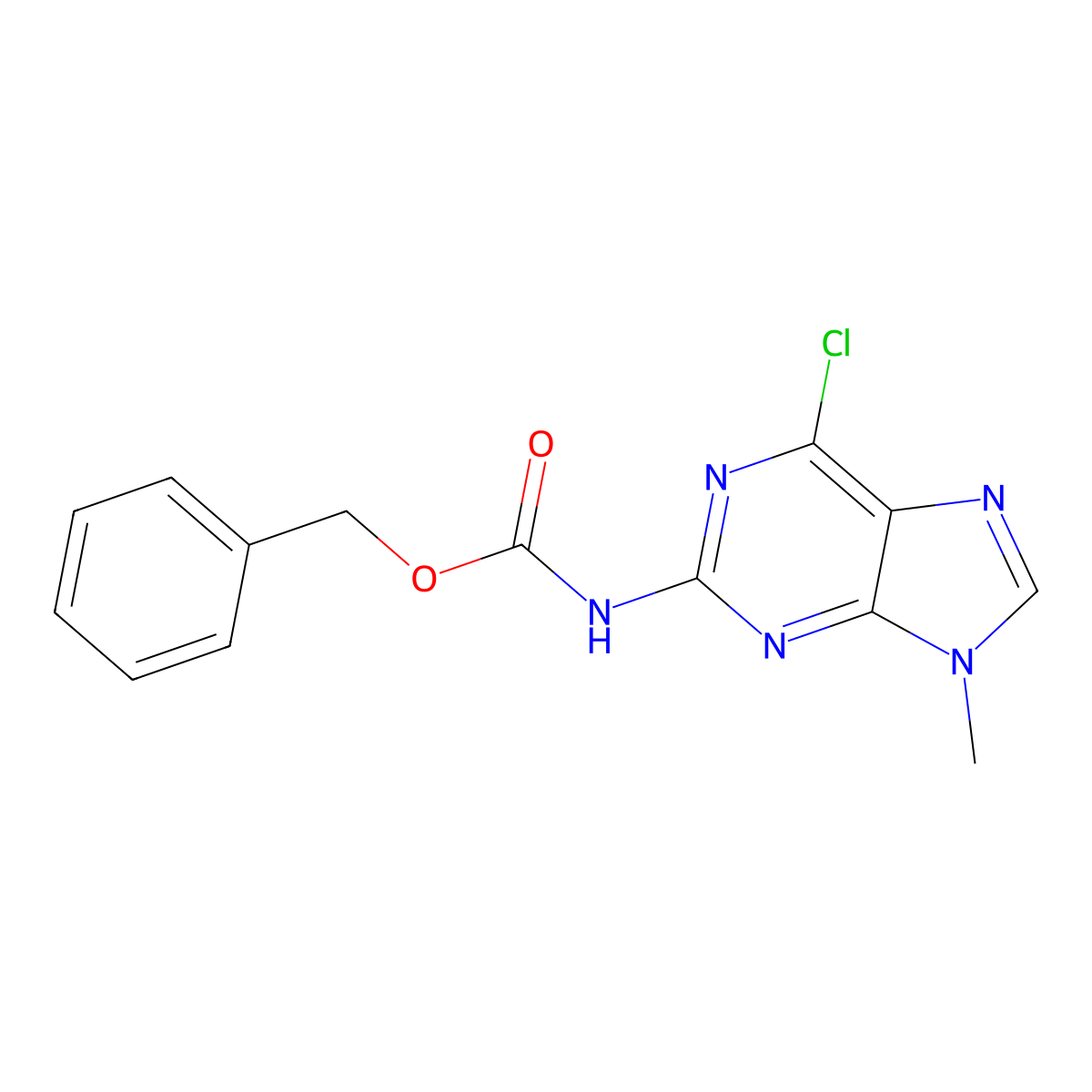 benzyl N-(6-chloro-9-methyl-9H-purin-2-yl)carbamate molecular structure, CAS 2680790-16-1