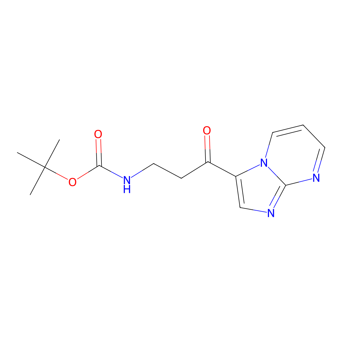 tert-butyl N-(3-{imidazo[1,2-a]pyrimidin-3-yl}-3-oxopropyl)carbamate molecular structure, CAS 2680790-20-7