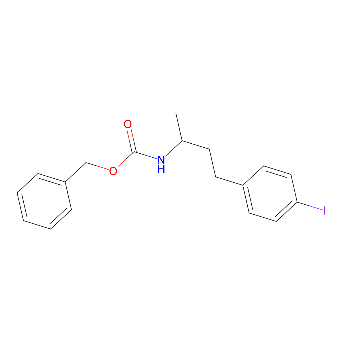 benzyl N-[4-(4-iodophenyl)butan-2-yl]carbamate molecular structure, CAS 2680790-22-9