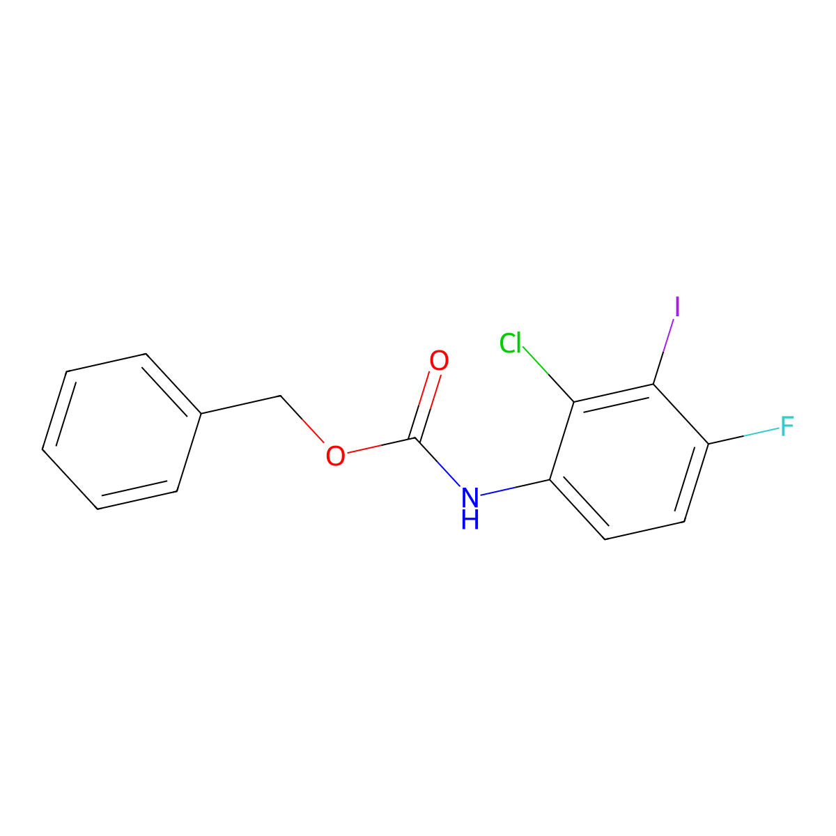 benzyl N-(2-chloro-4-fluoro-3-iodophenyl)carbamate molecular structure, CAS 2680790-30-9