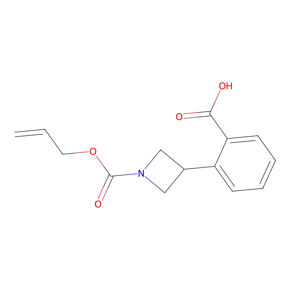 2-{1-[(Prop-2-en-1-yloxy)carbonyl]azetidin-3-yl}benzoic acid molecular structure, CAS 2680790-36-5