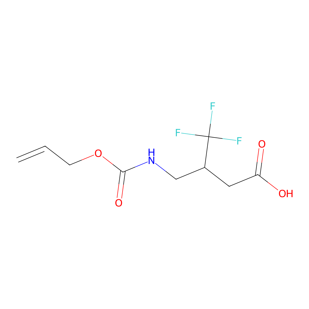 4,4,4-Trifluoro-3-({[(prop-2-en-1-yloxy)carbonyl]amino}methyl)butanoic acid molecular structure, CAS 2680790-41-2