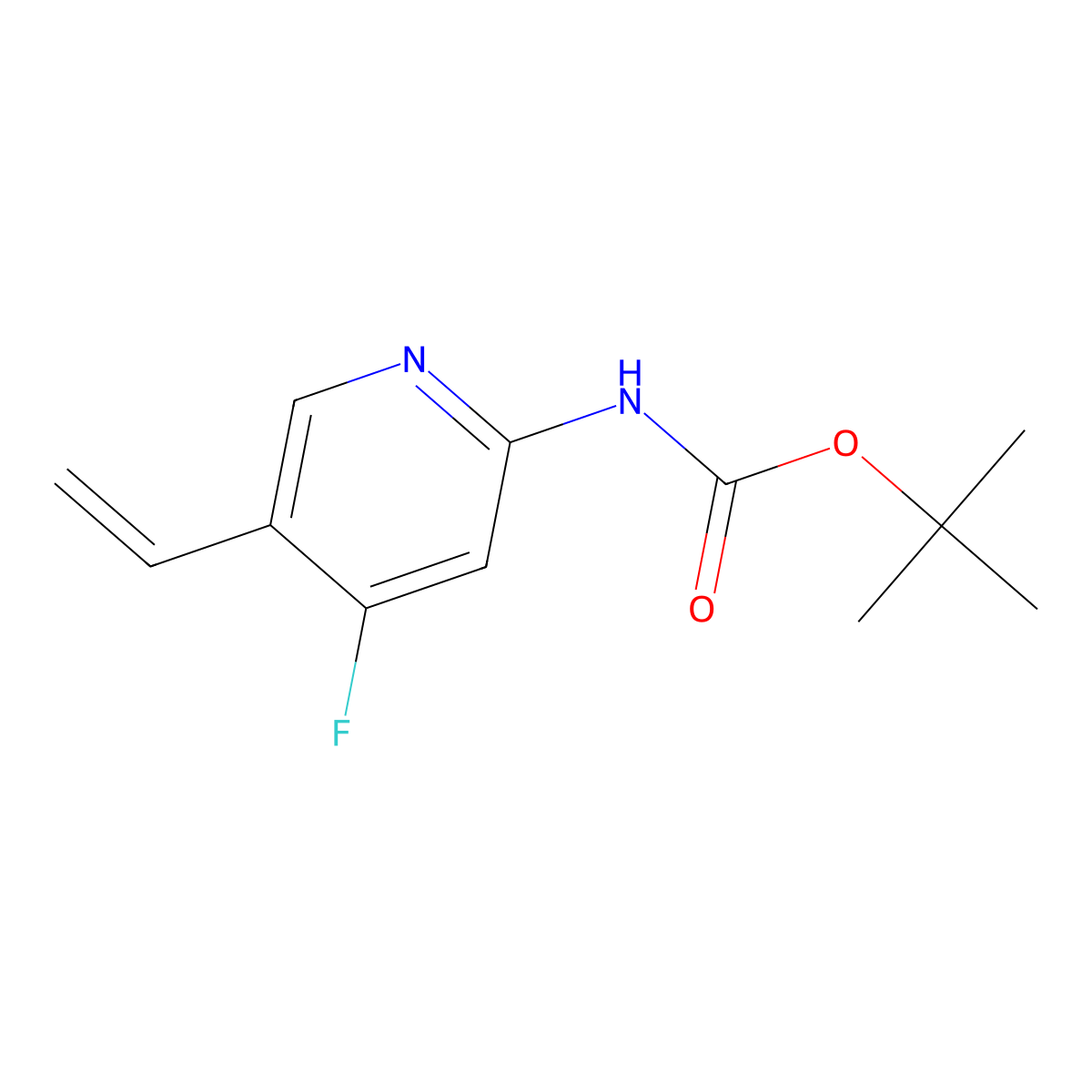 tert-butyl N-(5-ethenyl-4-fluoropyridin-2-yl)carbamate molecular structure, CAS 2680790-44-5