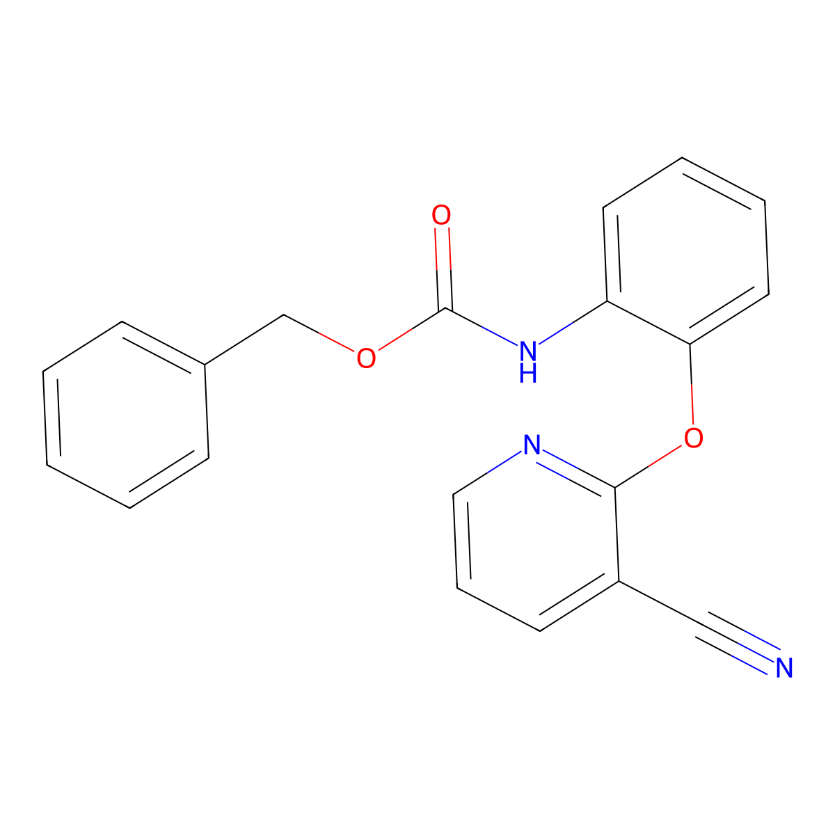 benzyl N-{2-[(3-cyanopyridin-2-yl)oxy]phenyl}carbamate molecular structure, CAS 2680790-56-9