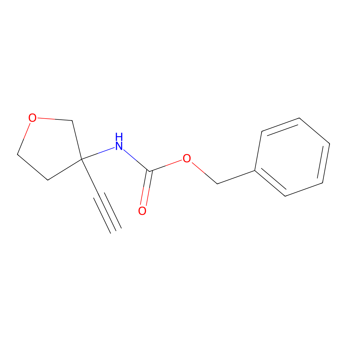 benzyl N-(3-ethynyloxolan-3-yl)carbamate molecular structure, CAS 2680790-75-2