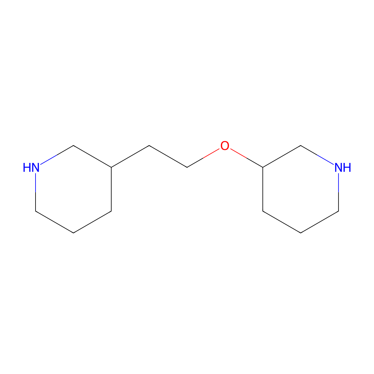 3-[2-(Piperidin-3-yloxy)ethyl]piperidine molecular structure, CAS 2680790-77-4