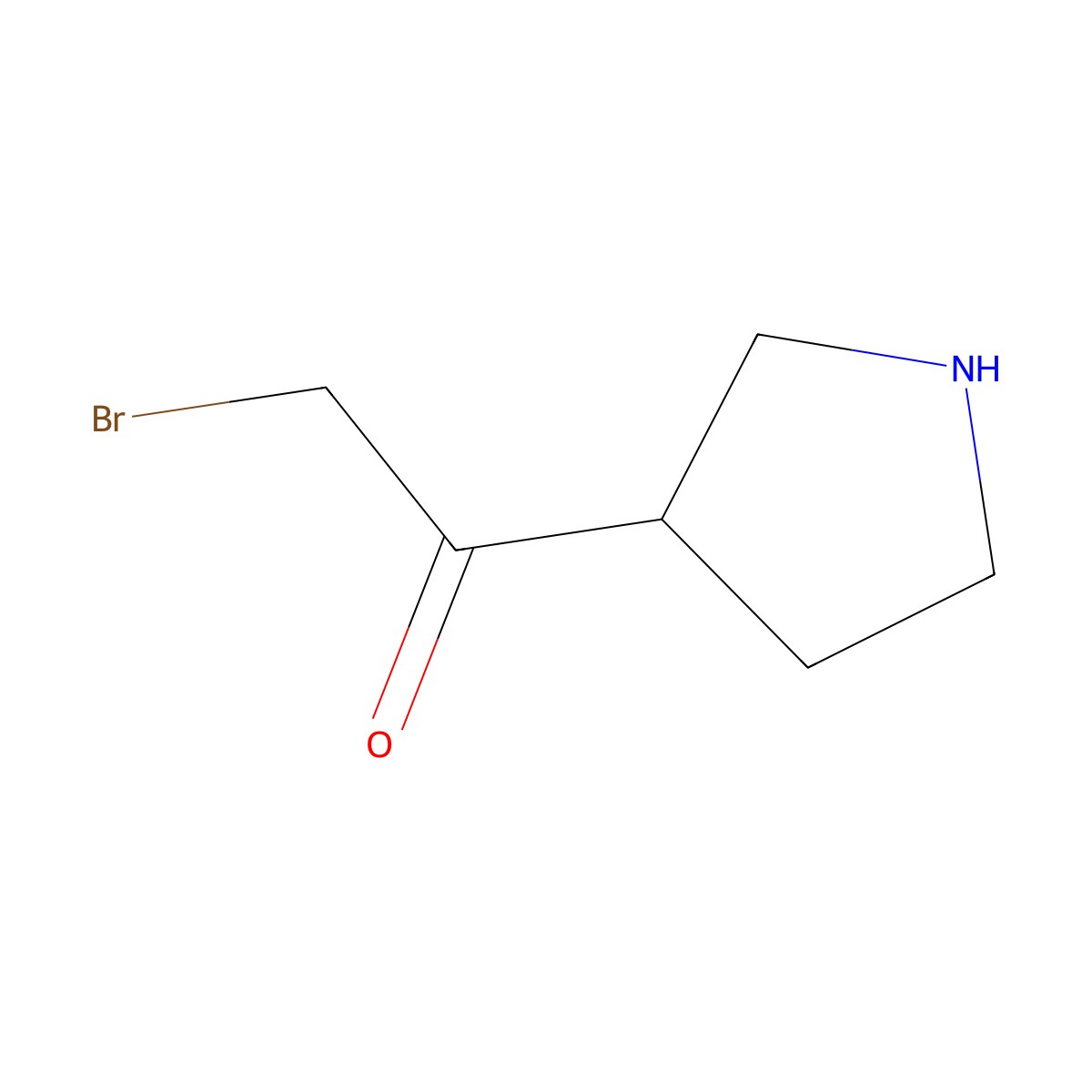 2-Bromo-1-(pyrrolidin-3-yl)ethan-1-one molecular structure, CAS 2680790-81-0