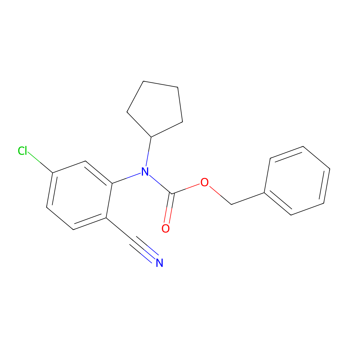 benzyl N-(5-chloro-2-cyanophenyl)-N-cyclopentylcarbamate molecular structure, CAS 2680790-82-1