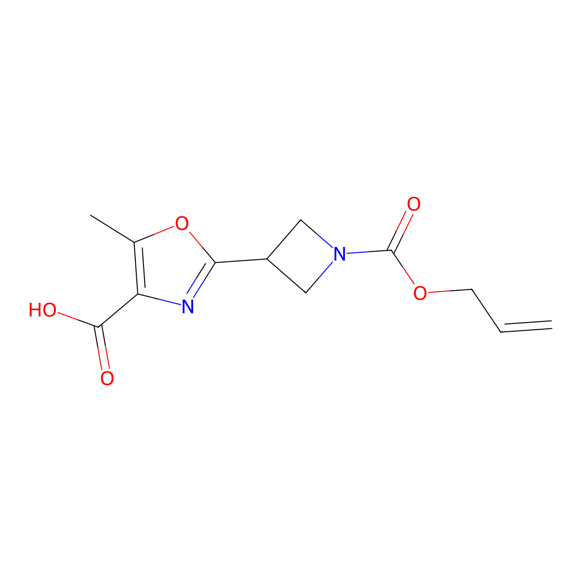 5-Methyl-2-{1-[(prop-2-en-1-yloxy)carbonyl]azetidin-3-yl}-1,3-oxazole-4-carboxylic acid molecular structure, CAS 2680790-84-3