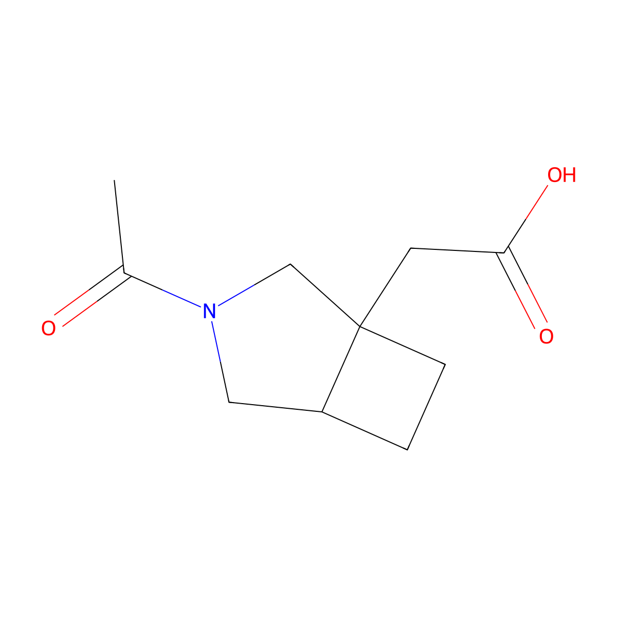 2-{3-Acetyl-3-azabicyclo[3.2.0]heptan-1-yl}acetic acid molecular structure, CAS 2680791-01-7