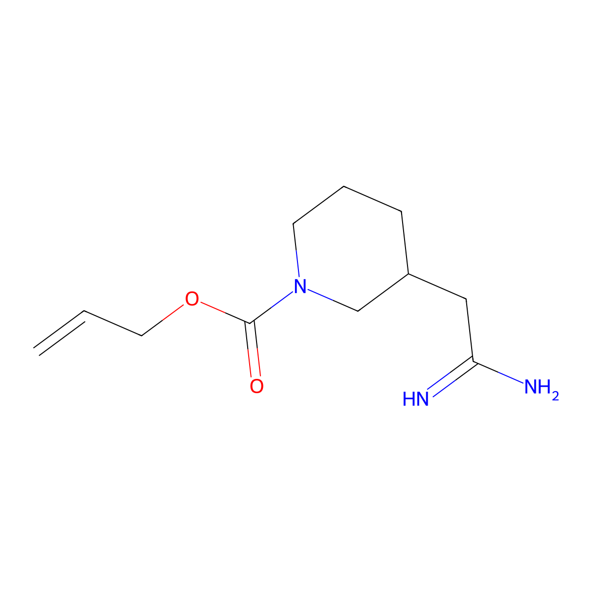 Prop-2-en-1-yl 3-(carbamimidoylmethyl)piperidine-1-carboxylate molecular structure, CAS 2680791-05-1