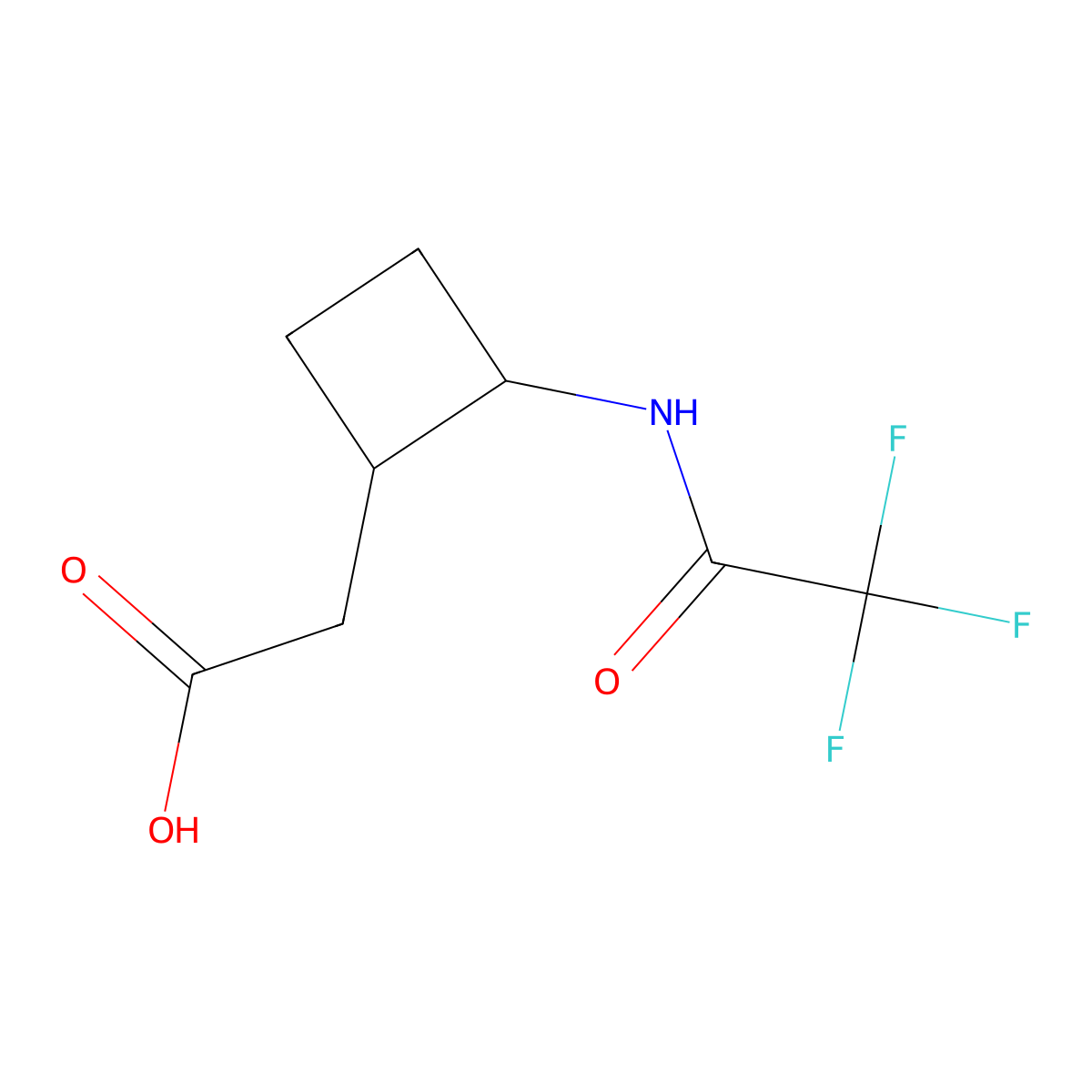 2-[2-(Trifluoroacetamido)cyclobutyl]acetic acid molecular structure, CAS 2680791-07-3