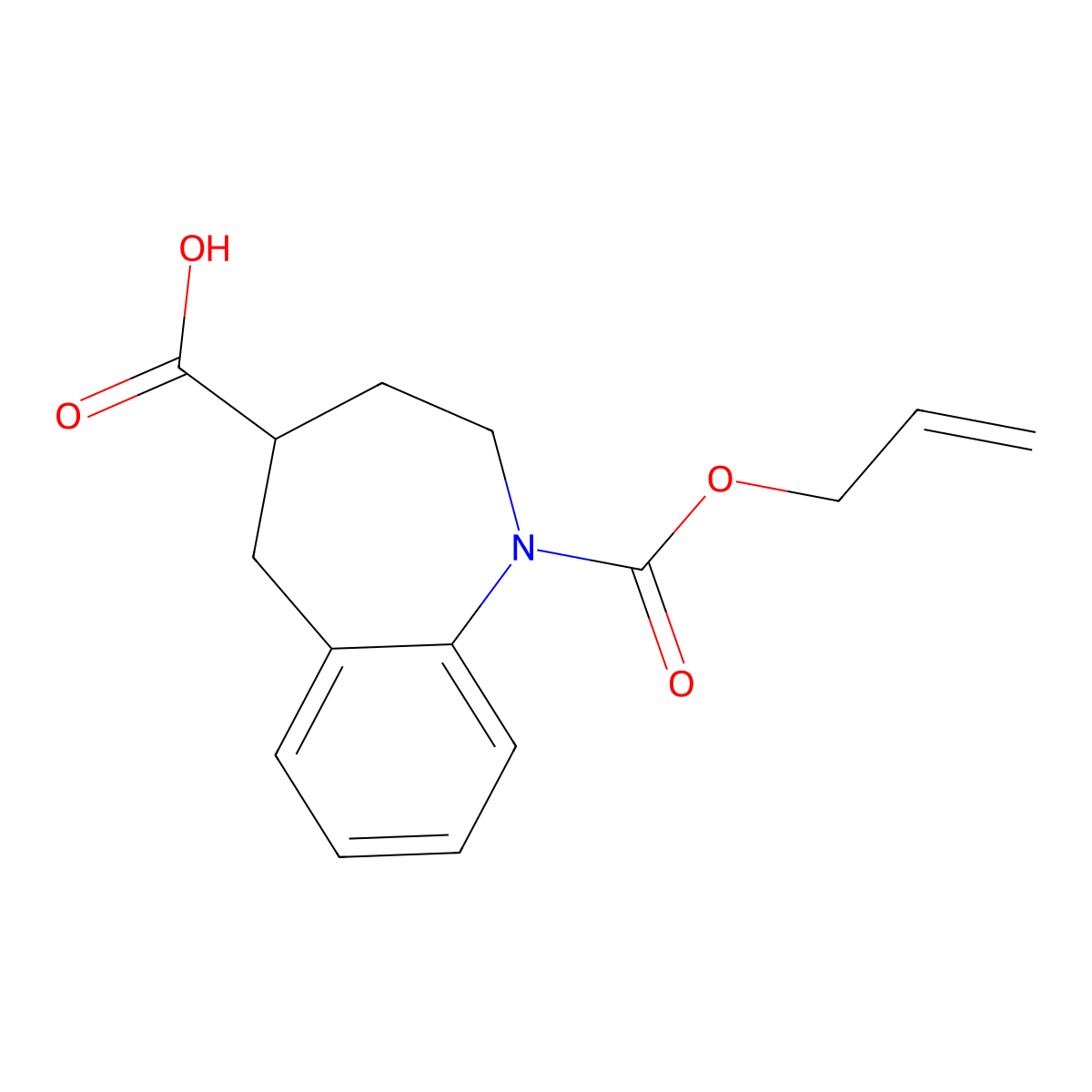 1-[(prop-2-en-1-yloxy)carbonyl]-2,3,4,5-tetrahydro-1H-1-benzazepine-4-carboxylic acid molecular structure, CAS 2680791-09-5