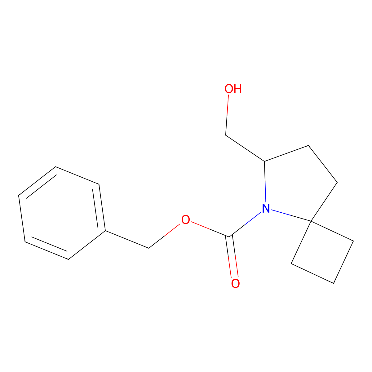 Benzyl 6-(hydroxymethyl)-5-azaspiro[3.4]octane-5-carboxylate molecular structure, CAS 2680791-19-7