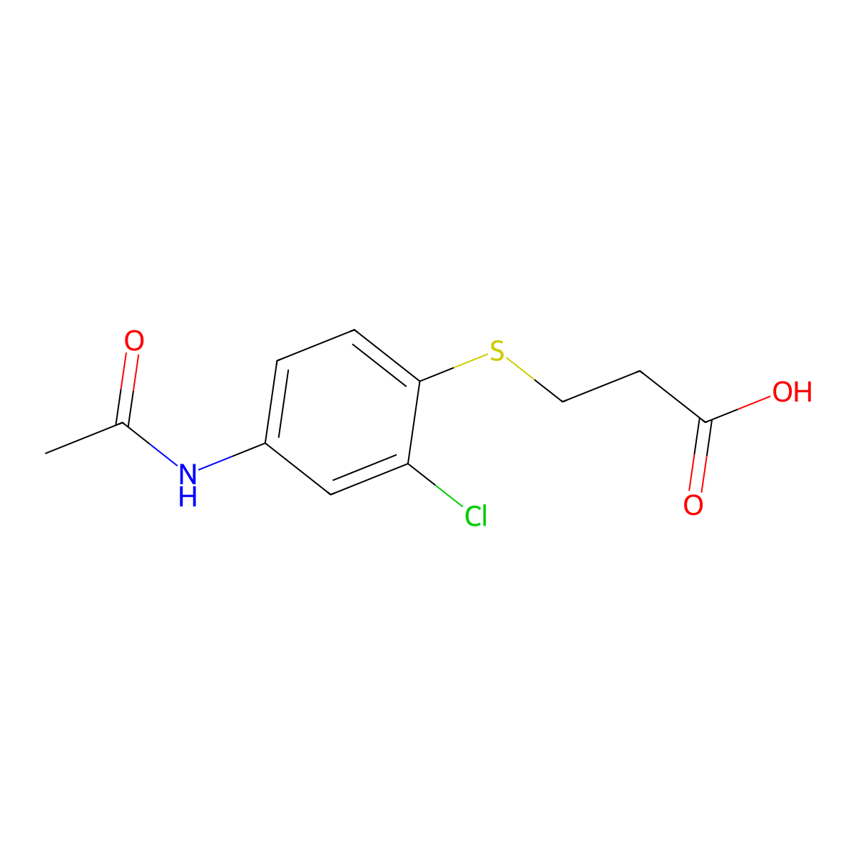 3-[(2-Chloro-4-acetamidophenyl)sulfanyl]propanoic acid molecular structure, CAS 2680791-29-9