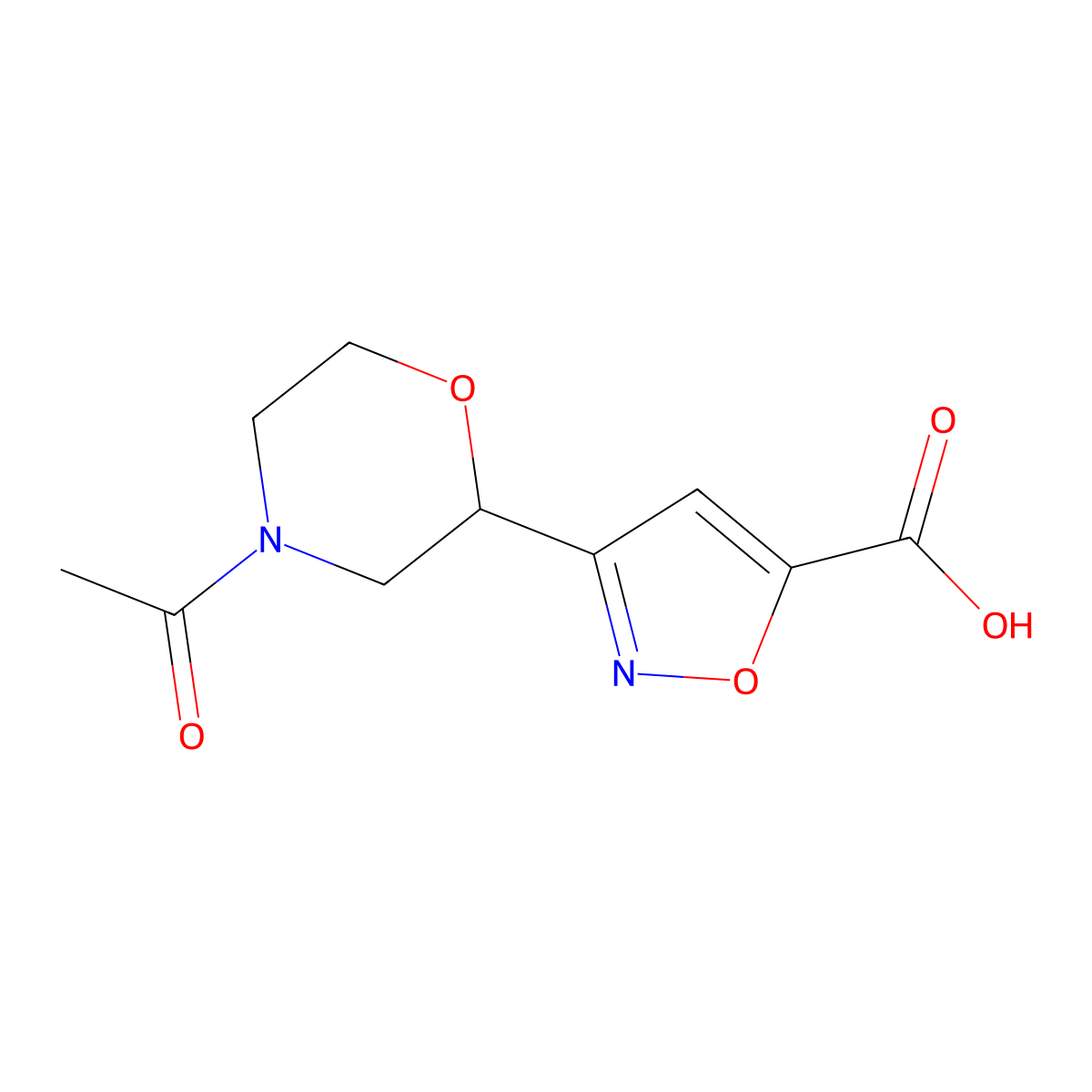 3-(4-Acetylmorpholin-2-yl)-1,2-oxazole-5-carboxylic acid molecular structure, CAS 2680791-31-3