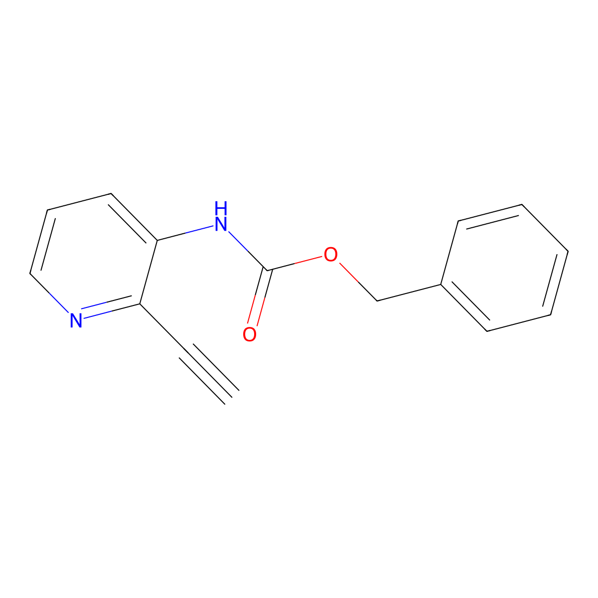 benzyl N-(2-ethynylpyridin-3-yl)carbamate molecular structure, CAS 2680791-32-4