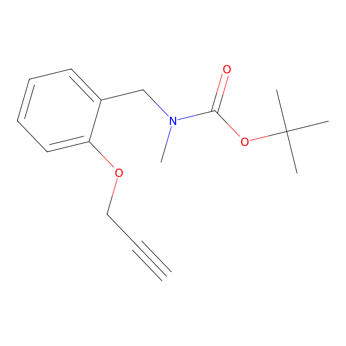 tert-butyl N-methyl-N-{[2-(prop-2-yn-1-yloxy)phenyl]methyl}carbamate molecular structure, CAS 2680791-33-5