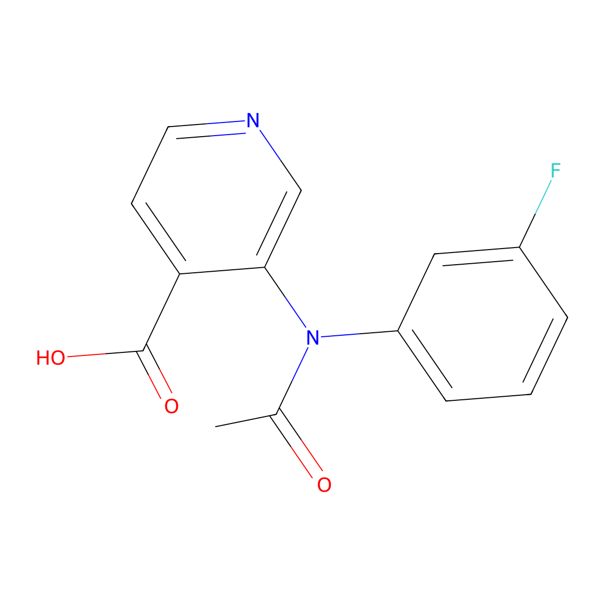 3-[N-(3-fluorophenyl)acetamido]pyridine-4-carboxylic acid molecular structure, CAS 2680791-37-9