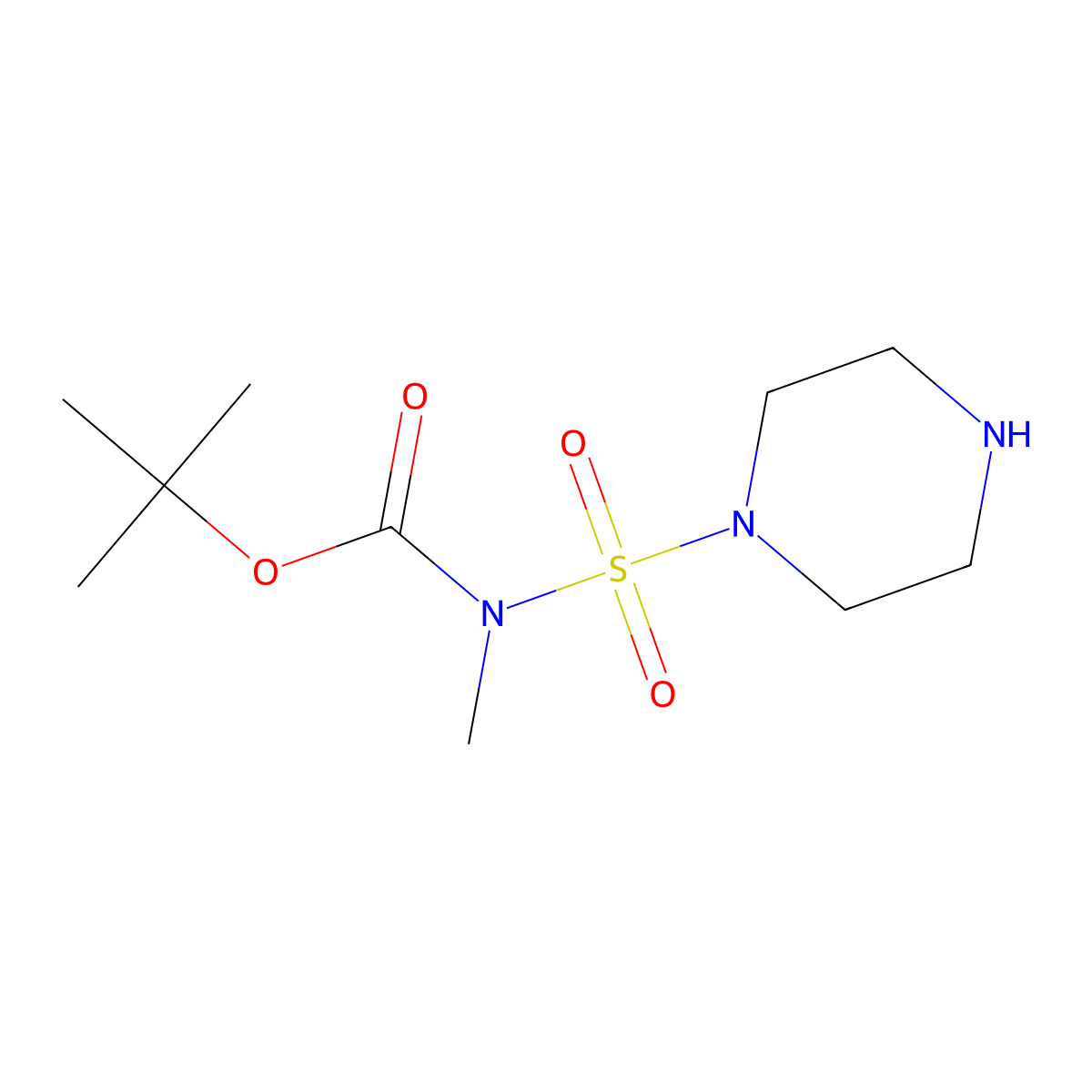 tert-butyl N-methyl-N-(piperazine-1-sulfonyl)carbamate molecular structure, CAS 2680791-61-9