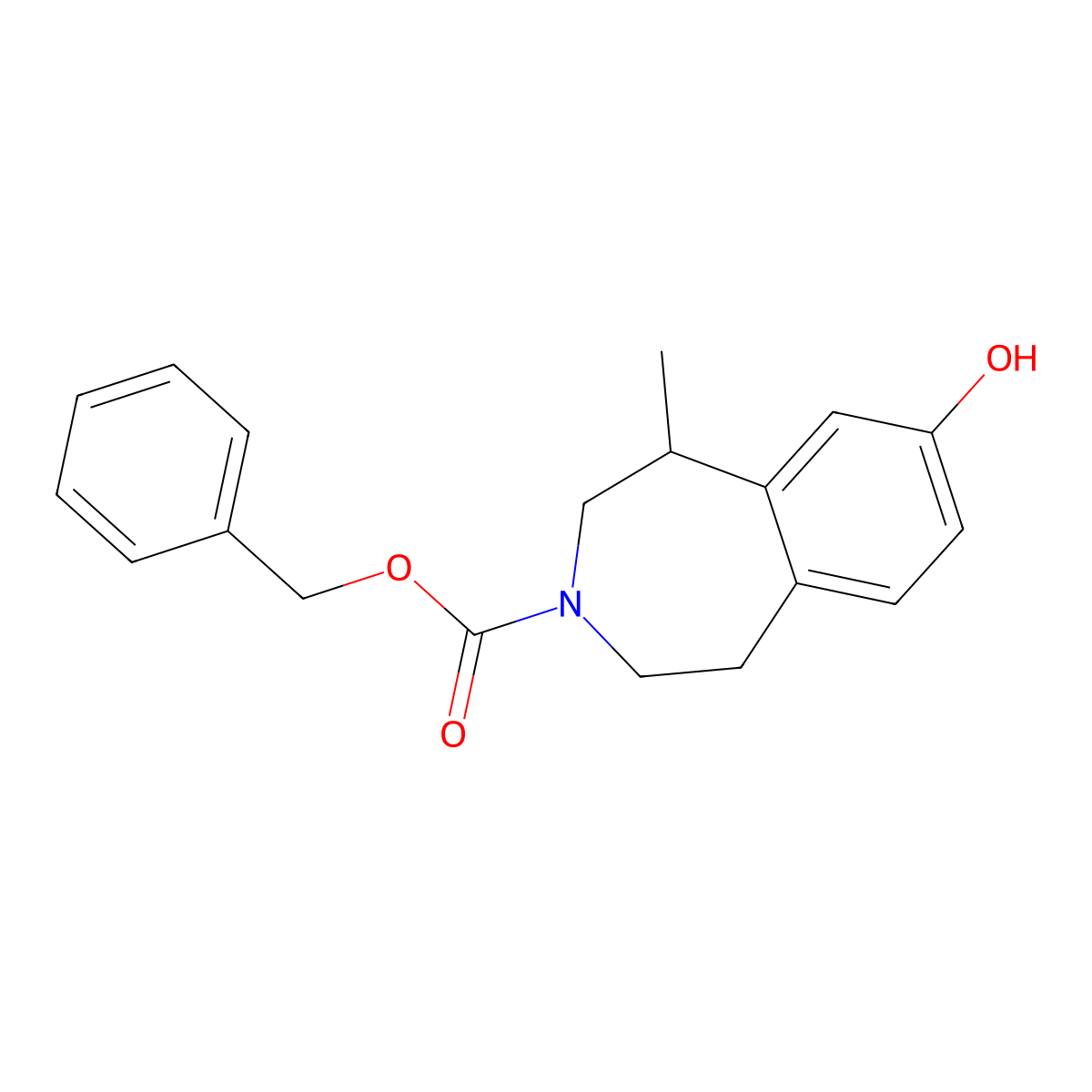 benzyl 8-hydroxy-1-methyl-2,3,4,5-tetrahydro-1H-3-benzazepine-3-carboxylate molecular structure, CAS 2680791-63-1