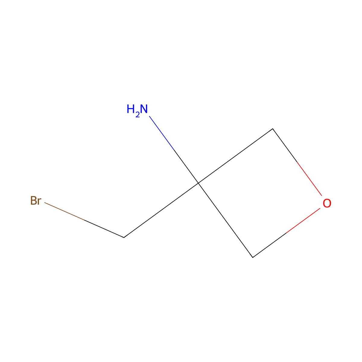 3-(Bromomethyl)oxetan-3-amine molecular structure, CAS 2680791-67-5