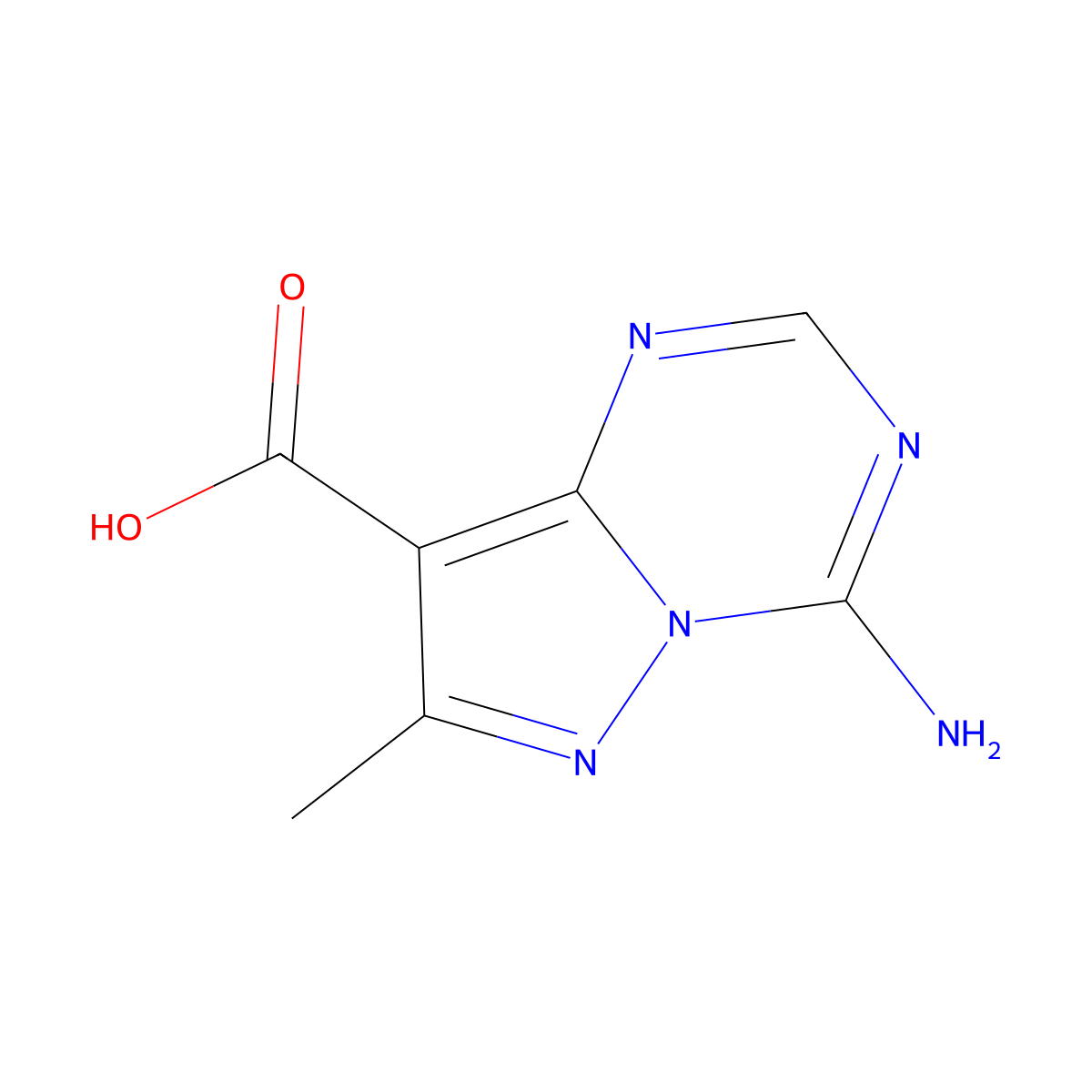 4-Amino-7-methylpyrazolo[1,5-a][1,3,5]triazine-8-carboxylic acid molecular structure, CAS 2680791-68-6