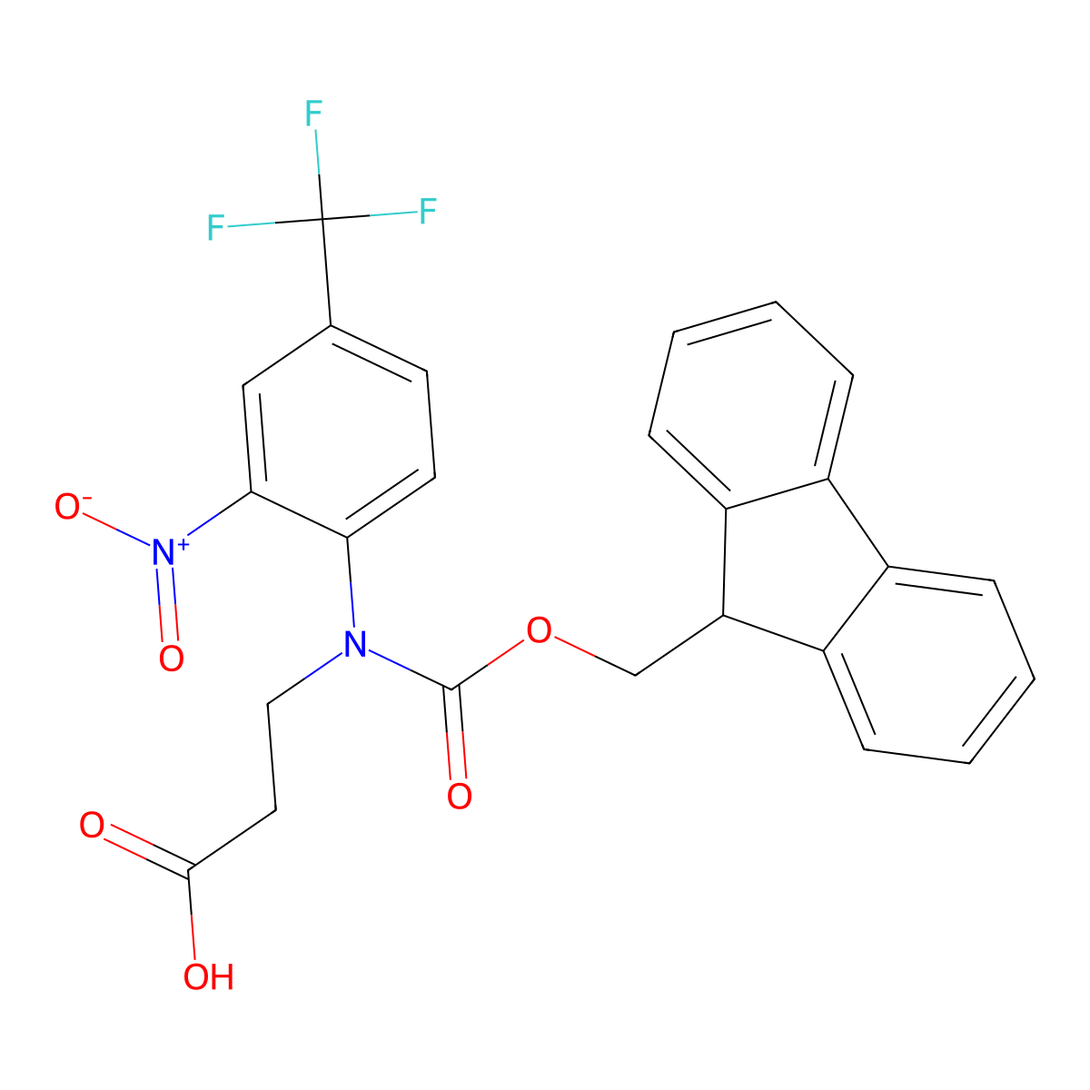 3-({[(9H-fluoren-9-yl)methoxy]carbonyl}[2-nitro-4-(trifluoromethyl)phenyl]amino)propanoic acid molecular structure, CAS 2680791-71-1