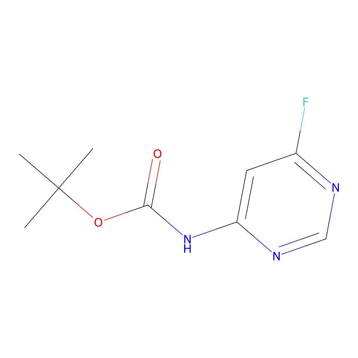 tert-butyl N-(6-fluoropyrimidin-4-yl)carbamate molecular structure, CAS 2680791-86-8