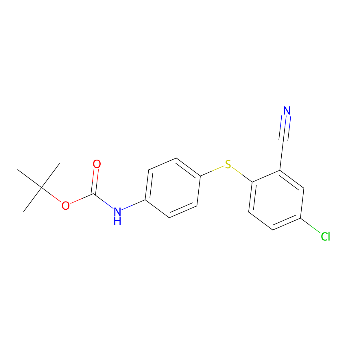 tert-butyl N-{4-[(4-chloro-2-cyanophenyl)sulfanyl]phenyl}carbamate molecular structure, CAS 2680791-88-0