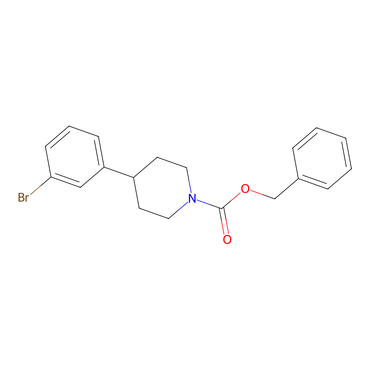 Benzyl 4-(3-bromophenyl)piperidine-1-carboxylate molecular structure, CAS 2680791-89-1