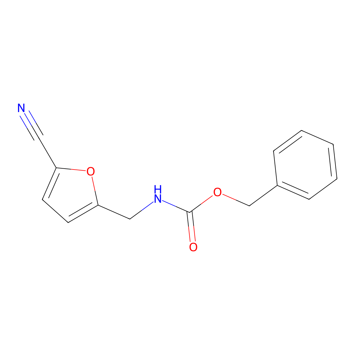 benzyl N-[(5-cyanofuran-2-yl)methyl]carbamate molecular structure, CAS 2680791-93-7