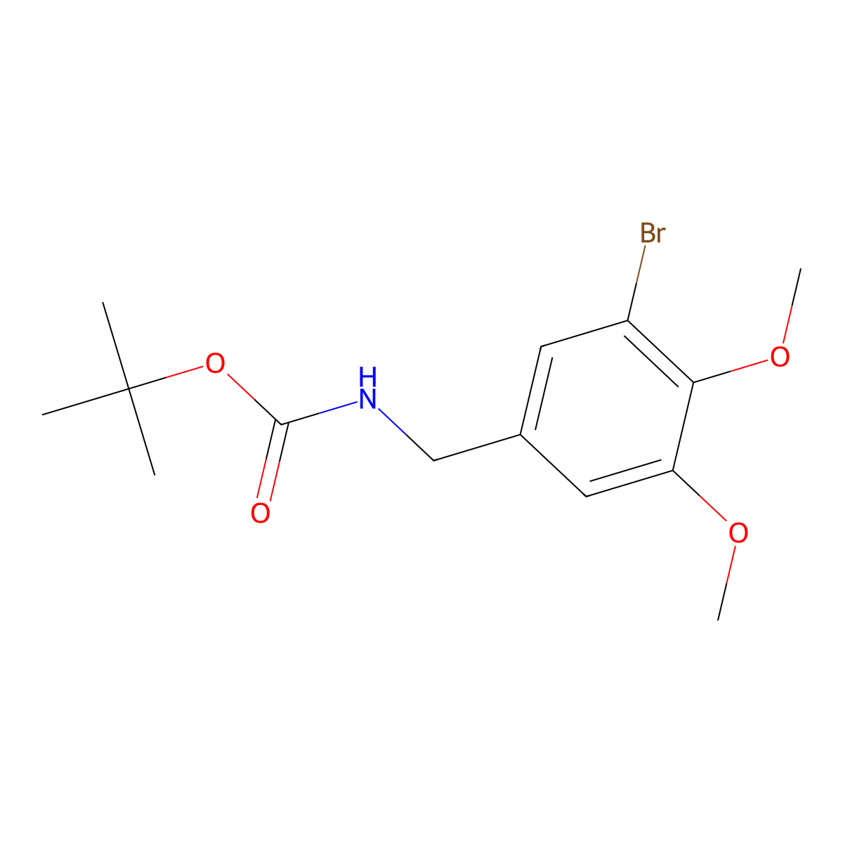tert-butyl N-[(3-bromo-4,5-dimethoxyphenyl)methyl]carbamate molecular structure, CAS 2680791-94-8