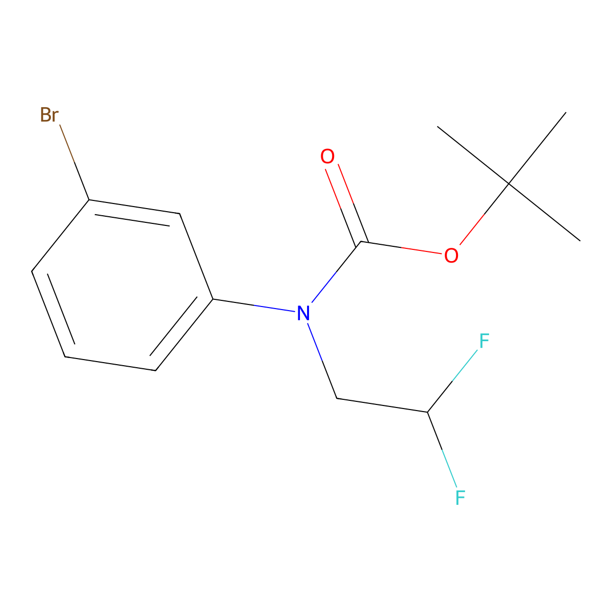 tert-butyl N-(3-bromophenyl)-N-(2,2-difluoroethyl)carbamate molecular structure, CAS 2680792-00-9