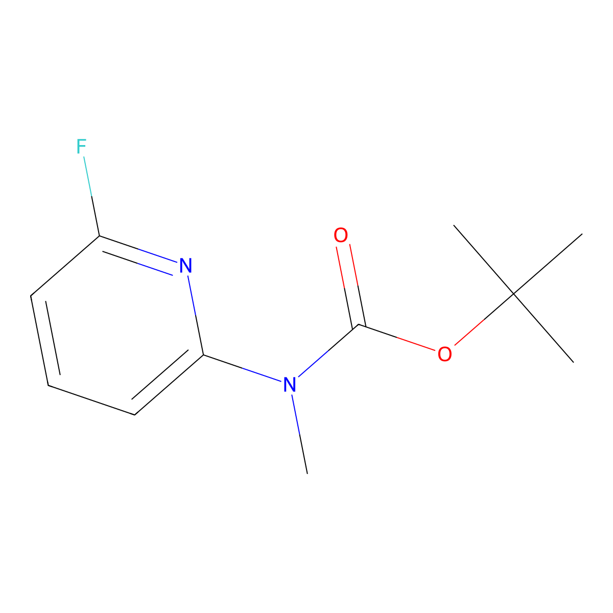 tert-butyl N-(6-fluoropyridin-2-yl)-N-methylcarbamate molecular structure, CAS 2680792-08-7