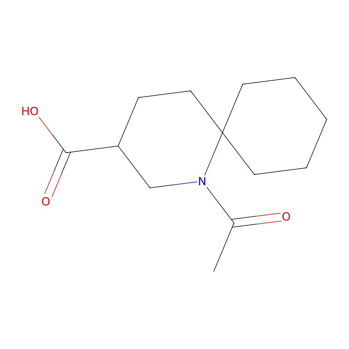 1-Acetyl-1-azaspiro[5.5]undecane-3-carboxylic acid molecular structure, CAS 2680792-09-8
