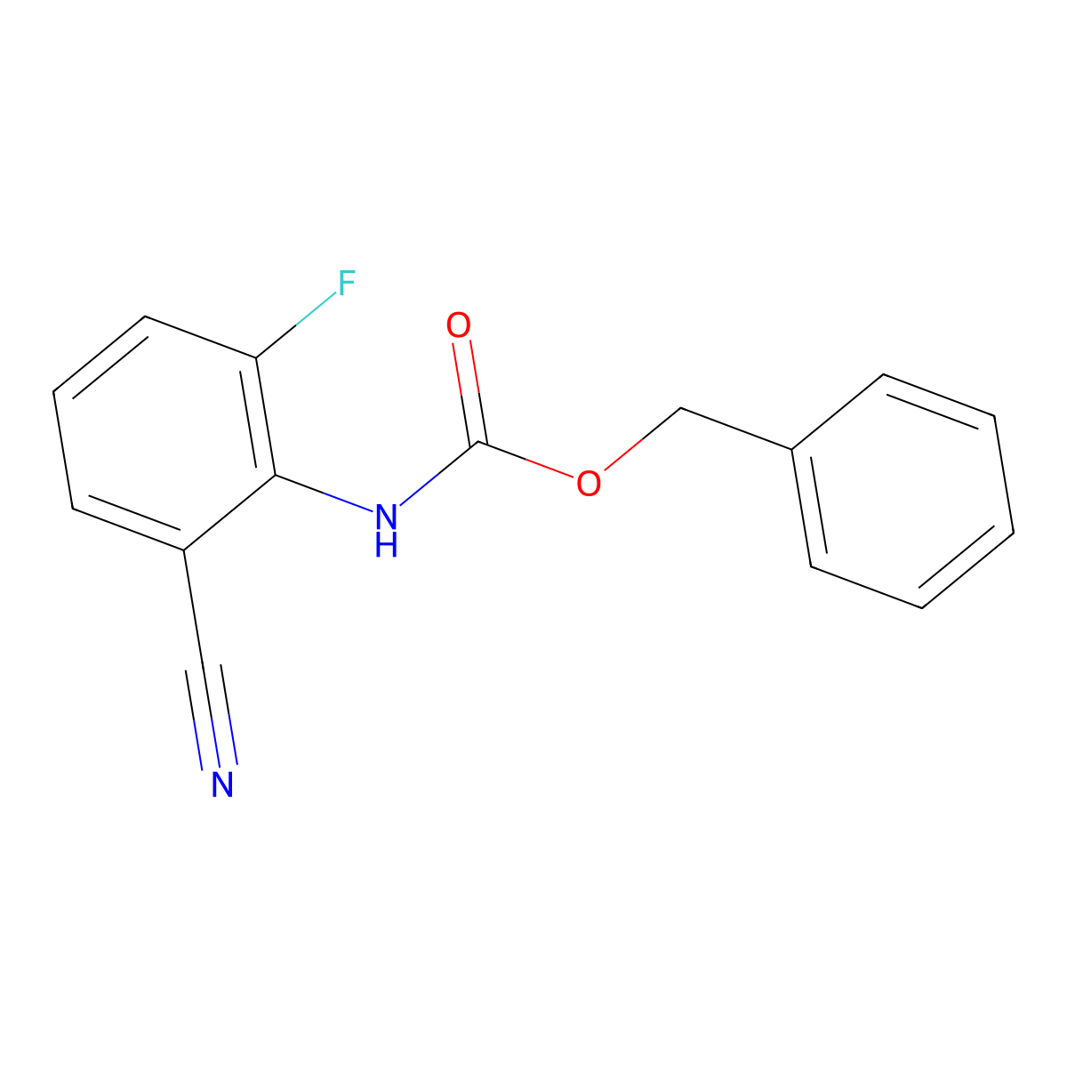 benzyl N-(2-cyano-6-fluorophenyl)carbamate molecular structure, CAS 2680792-18-9