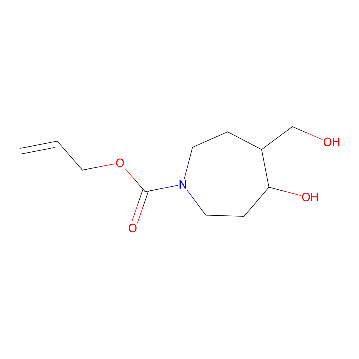 Prop-2-en-1-yl 4-hydroxy-5-(hydroxymethyl)azepane-1-carboxylate molecular structure, CAS 2680792-20-3