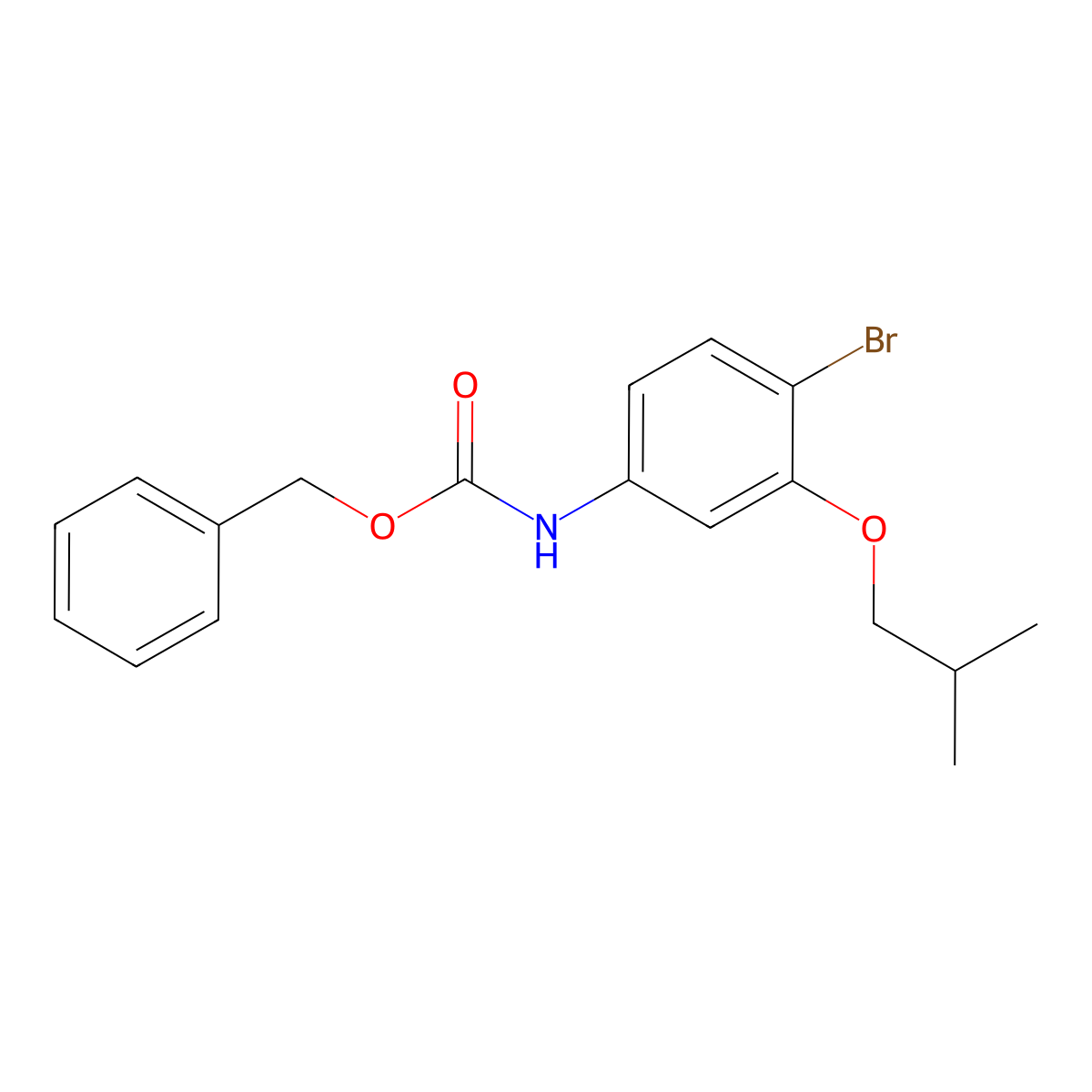 benzyl N-[4-bromo-3-(2-methylpropoxy)phenyl]carbamate molecular structure, CAS 2680792-24-7
