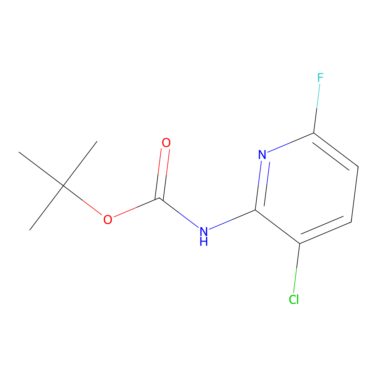 tert-butyl N-(3-chloro-6-fluoropyridin-2-yl)carbamate molecular structure, CAS 2680792-28-1