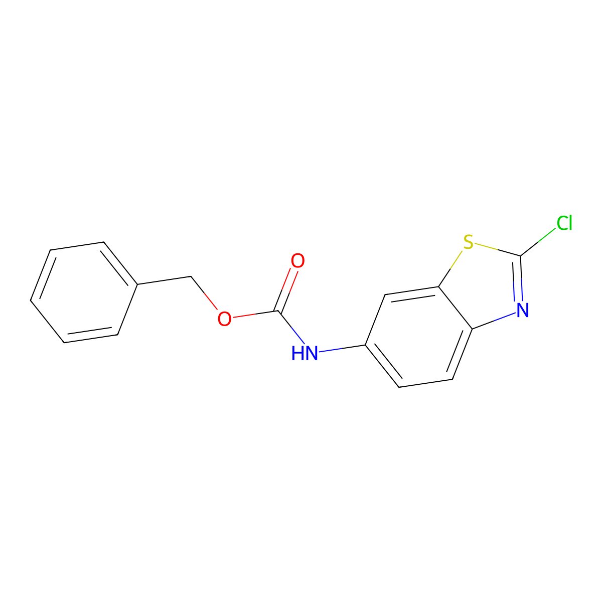 benzyl N-(2-chloro-1,3-benzothiazol-6-yl)carbamate molecular structure, CAS 2680792-30-5