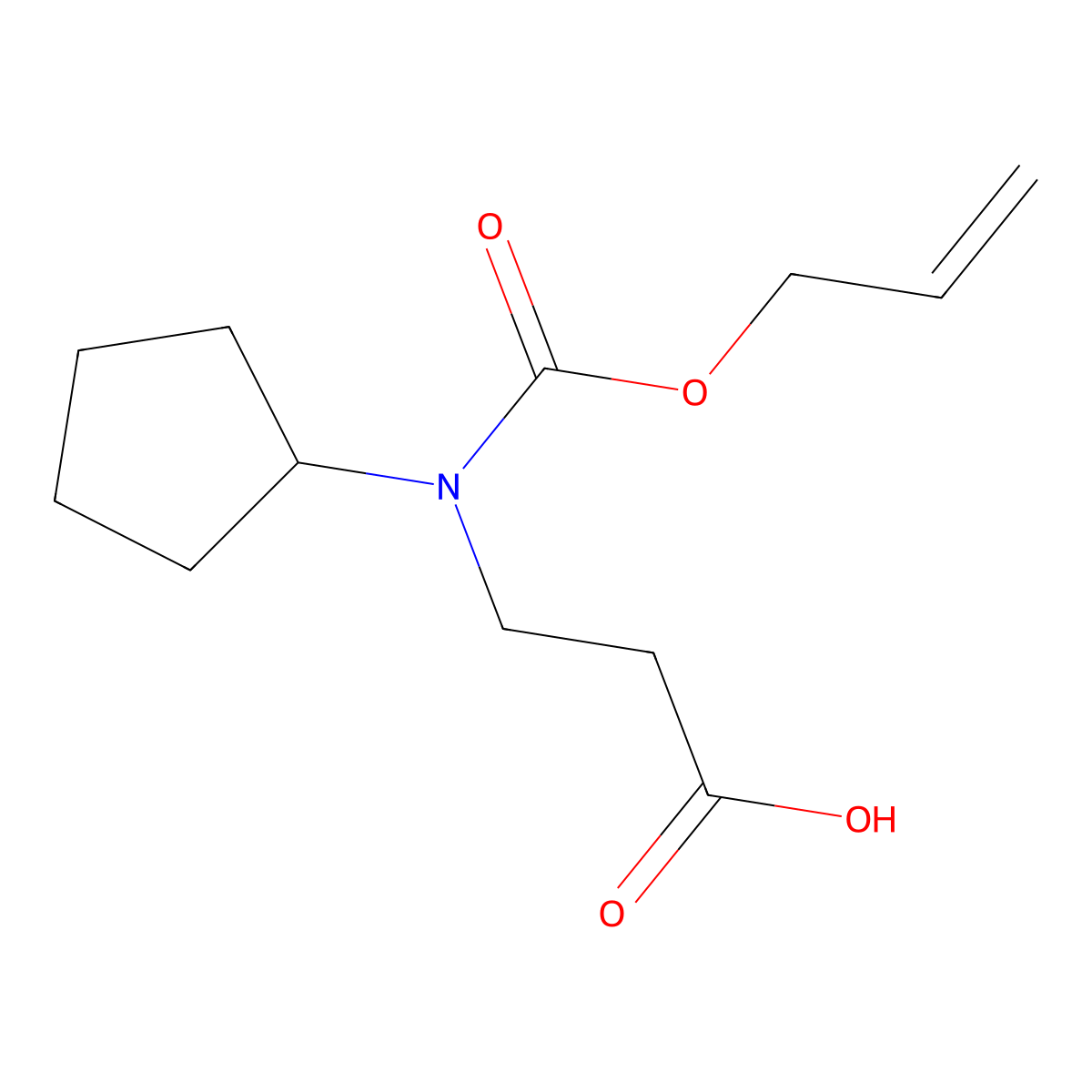3-{Cyclopentyl[(prop-2-en-1-yloxy)carbonyl]amino}propanoic acid molecular structure, CAS 2680792-34-9