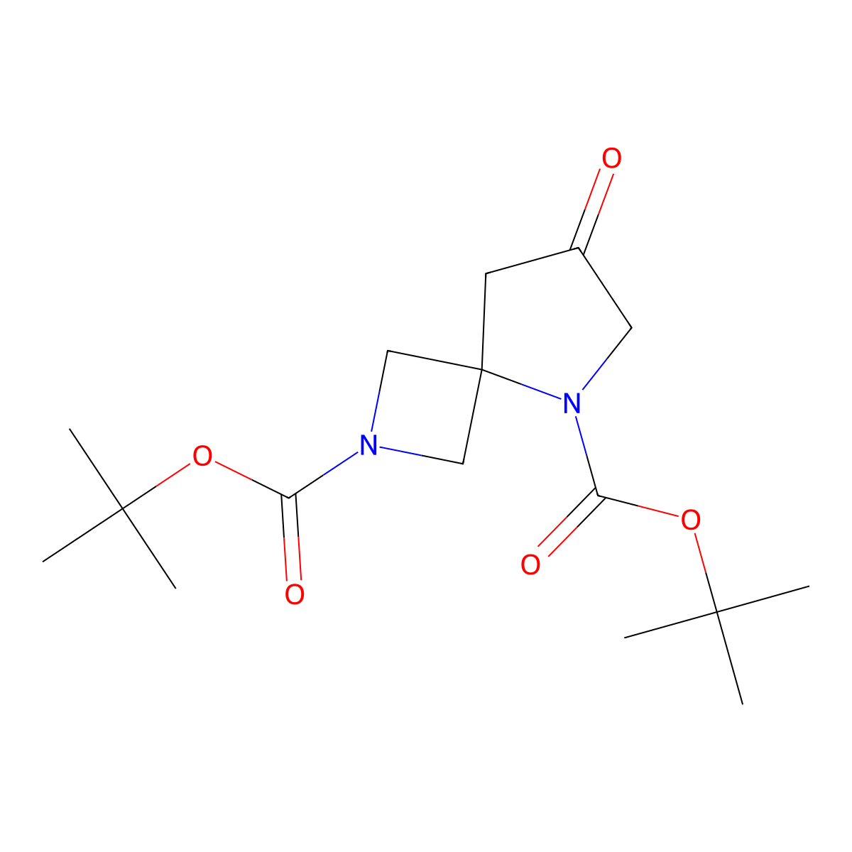 2,5-Di-tert-butyl 7-oxo-2,5-diazaspiro[3.4]octane-2,5-dicarboxylate molecular structure, CAS 2680792-35-0