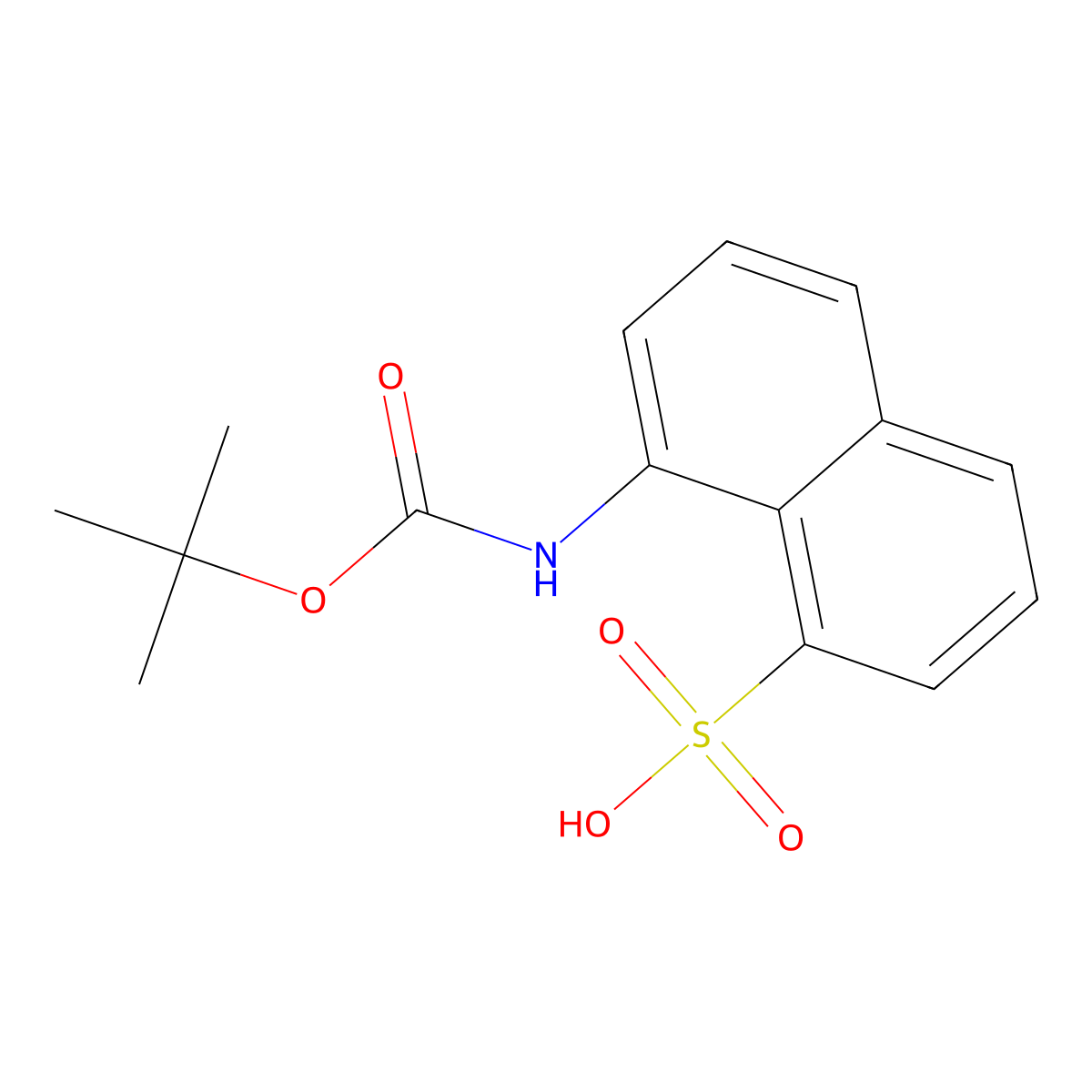 8-{[(Tert-butoxy)carbonyl]amino}naphthalene-1-sulfonic acid molecular structure, CAS 2680792-37-2