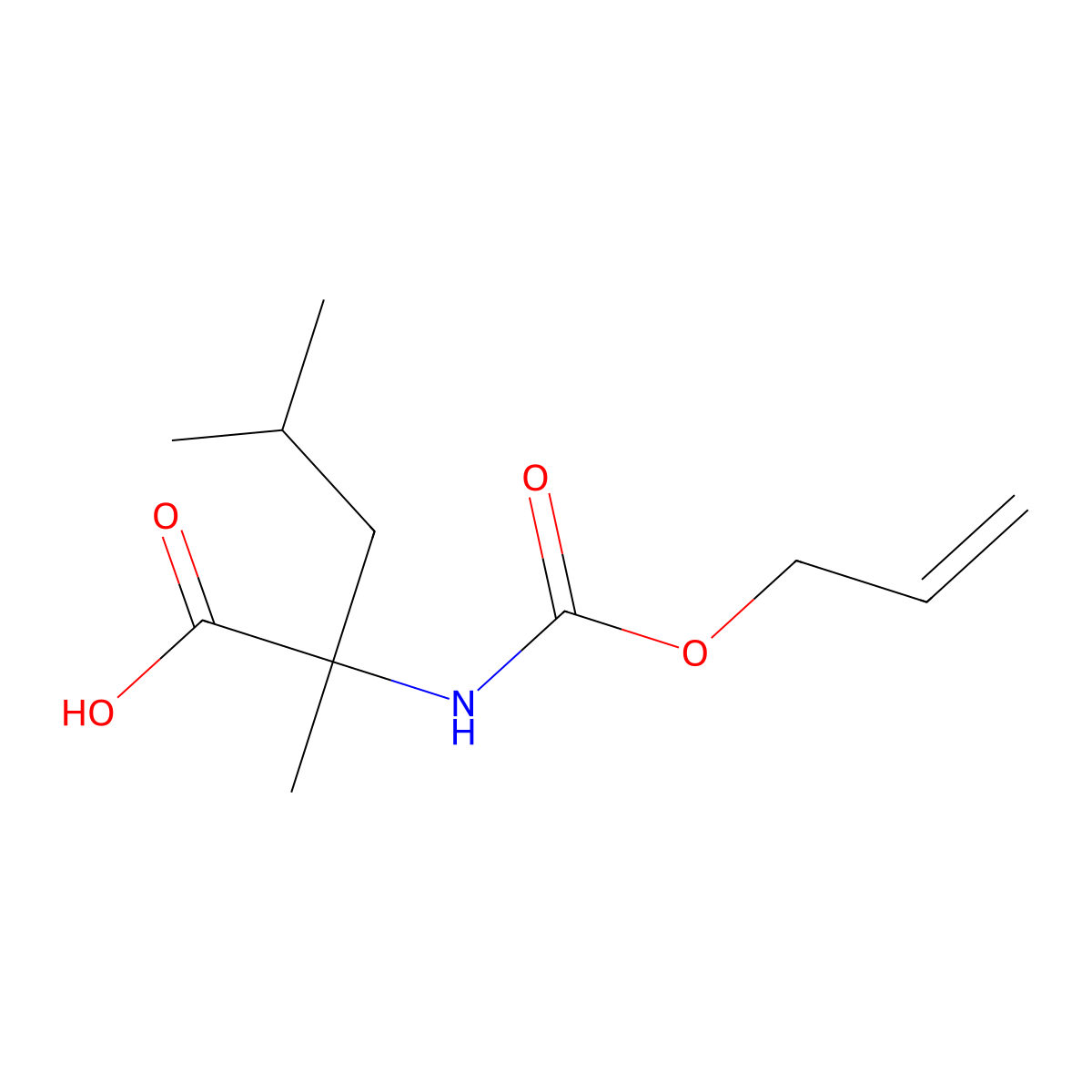 2,4-Dimethyl-2-{[(prop-2-en-1-yloxy)carbonyl]amino}pentanoic acid molecular structure, CAS 2680792-41-8
